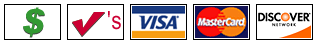 Cash, Check, and Credit Card Logos
